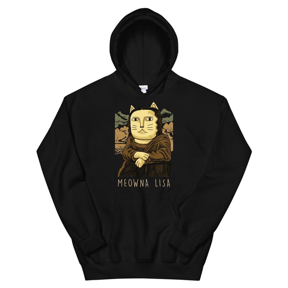 Meowna Lisa Hoodie Women - Art-apparel-world