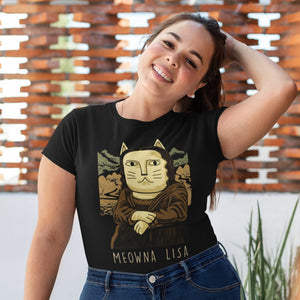 Meowna Lisa Women Shirt - Art-apparel-world